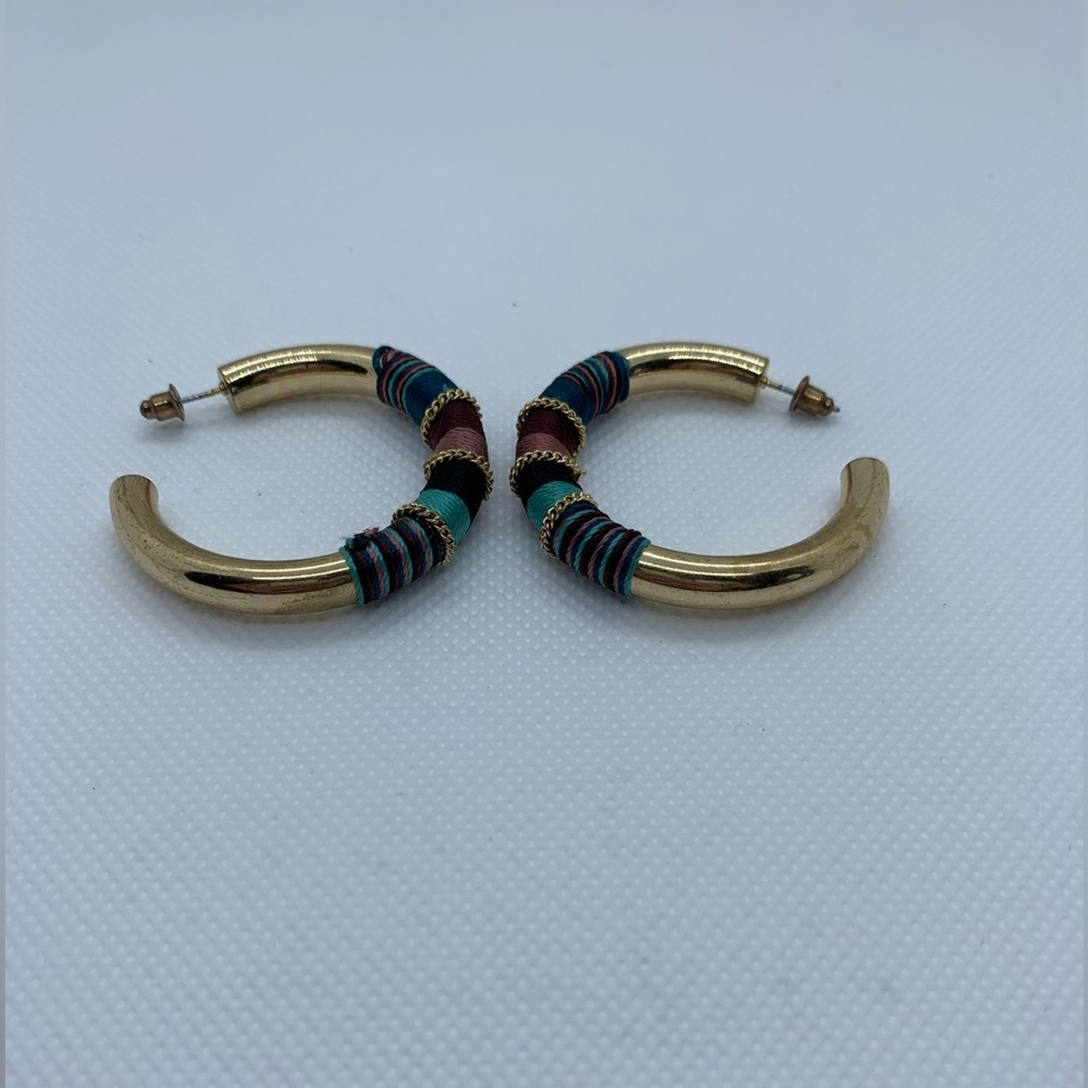 Fashion Yellow Tone Hoop Earrings
